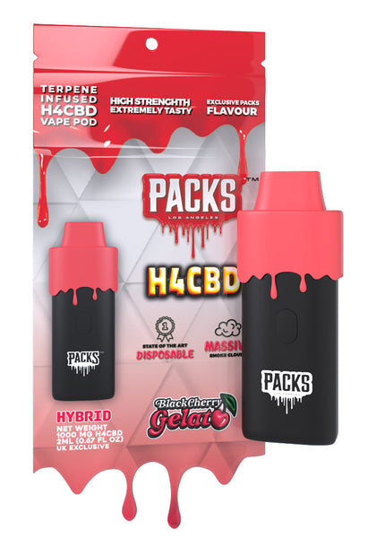 Packs by Packwoods H4CBD Disposable Vape 2ml/1000mg - Black Cherry Gelato
