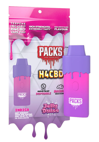 Packs by Packwoods H4CBD Disposable Vape 2ml/1000mg - Jelly Dulce