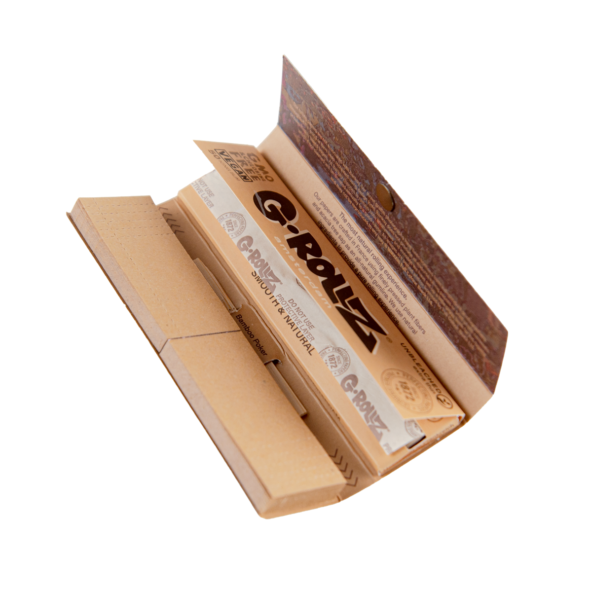 G-Rollz Rolling Papers, Tips & Poker: Unbleached Extra Thin - King Size