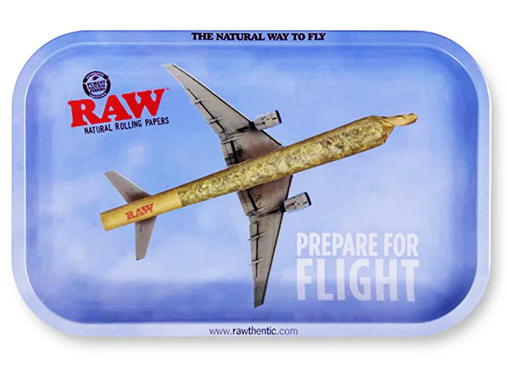 RAW 'Prepare For Flight' Rolling Tray (Small 11" x 7")