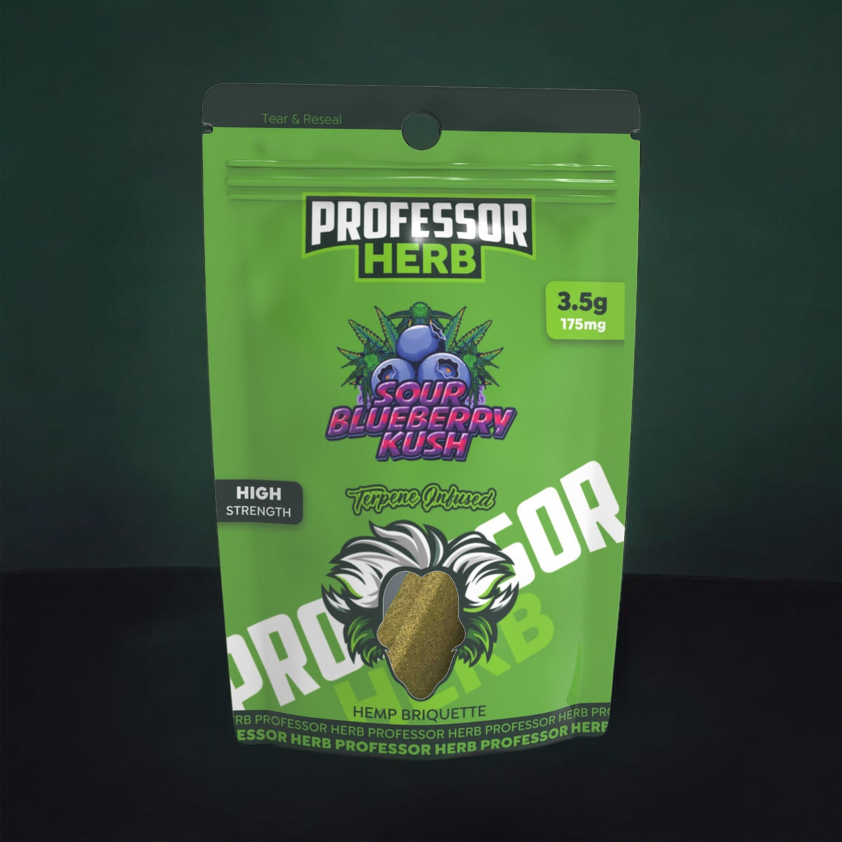 Professor Herb Hemp Briquette Hash (3.5g) - Sour Blueberry Kush