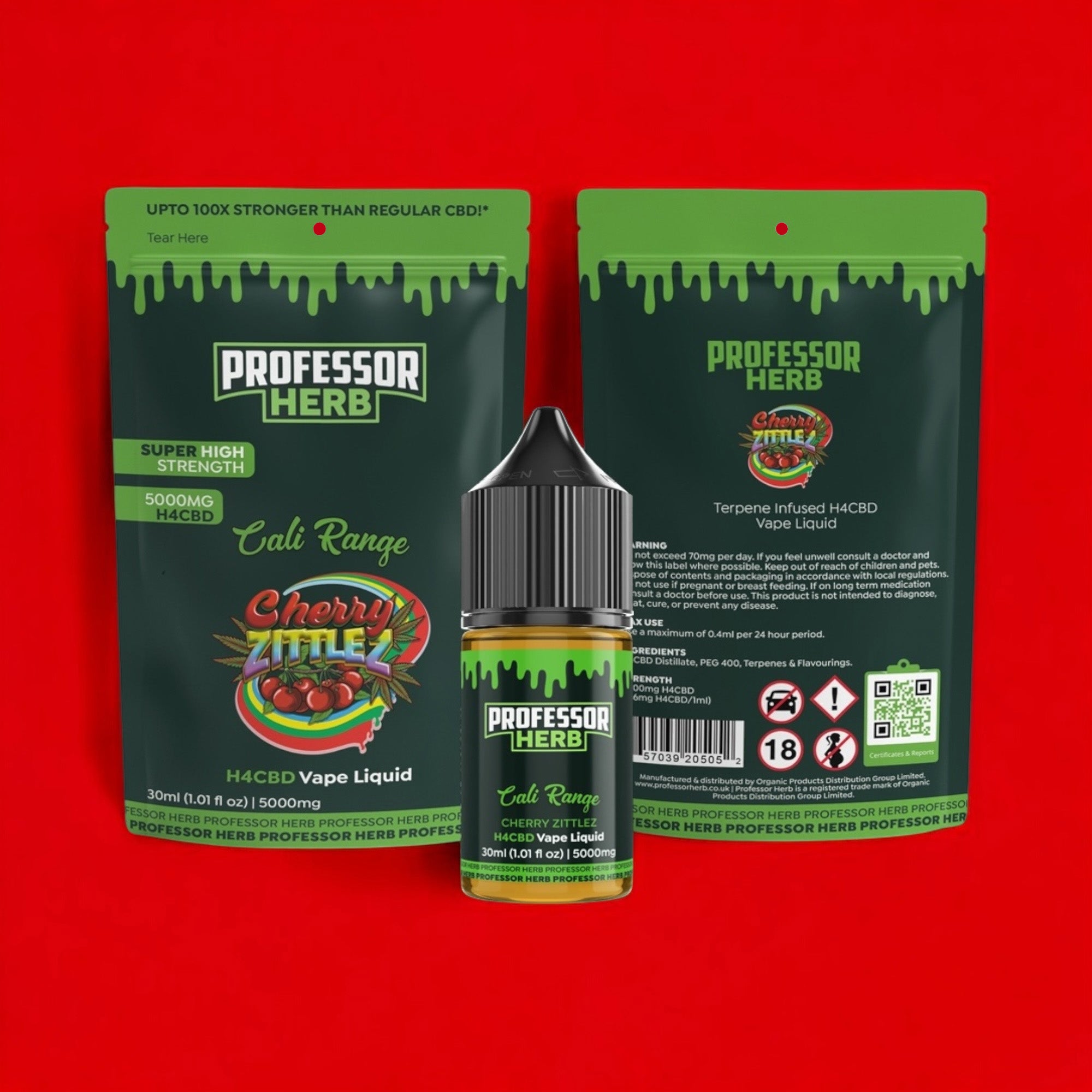 Professor Herb H4CBD Vape Liquid 5000mg 30ml - Cherry Zittlez