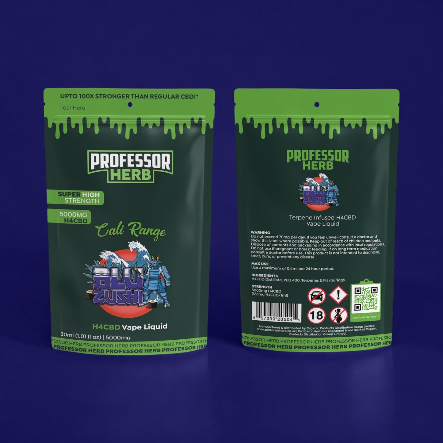 Professor Herb H4CBD Vape Liquid 5000mg 30ml - Blu Zushi