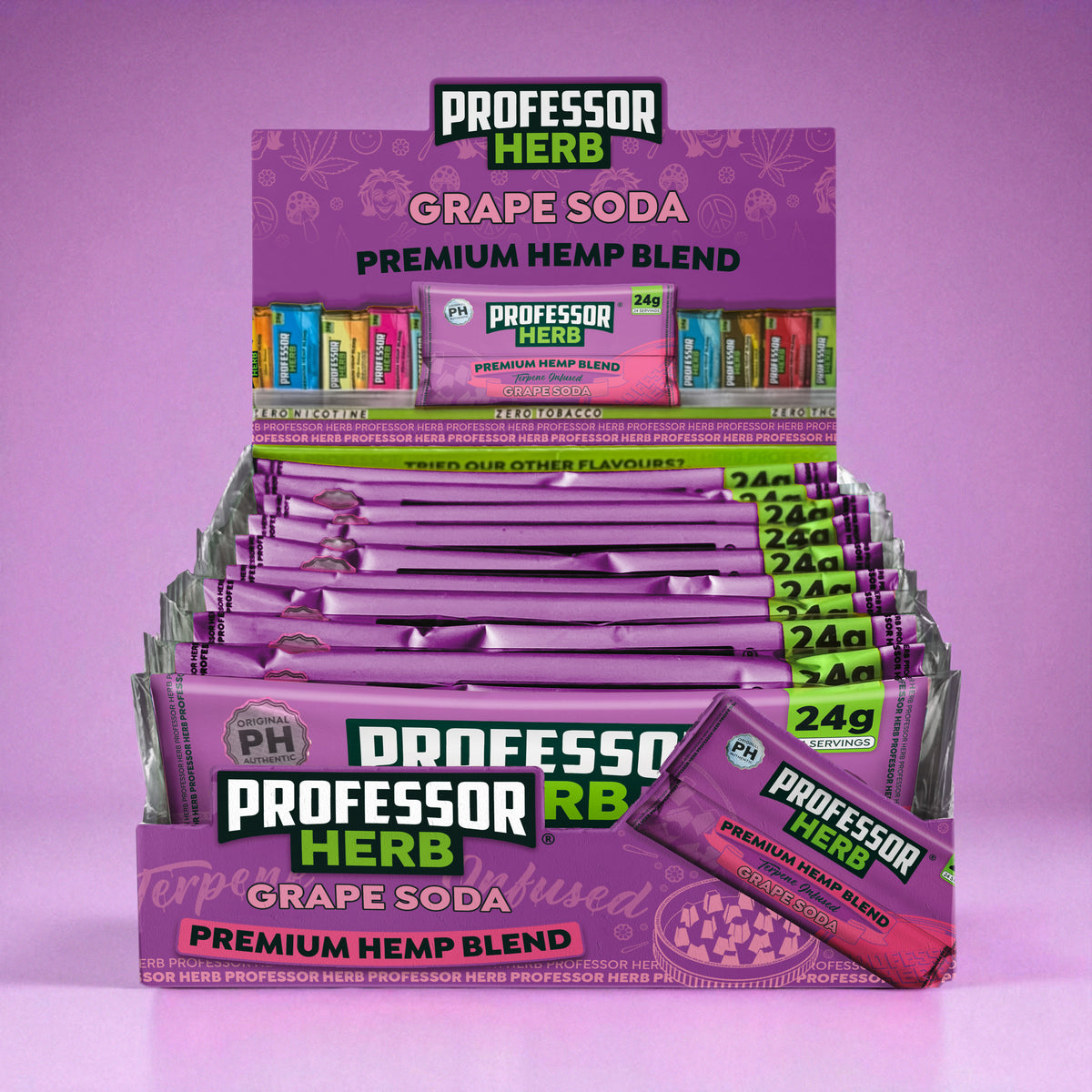 Professor Herb Premium Hemp Blend (Box of 10) - Grape Soda