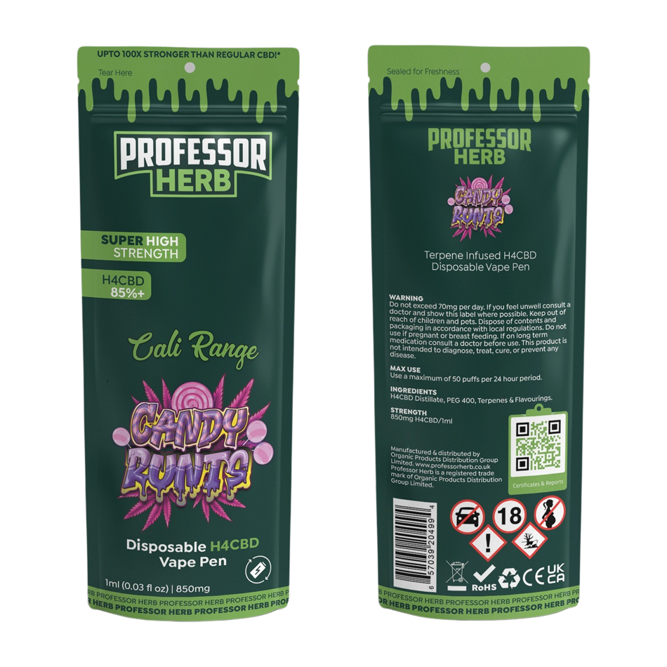 Professor Herb Disposable H4CBD Vape Pen 85%+ 850mg - Candy Runts