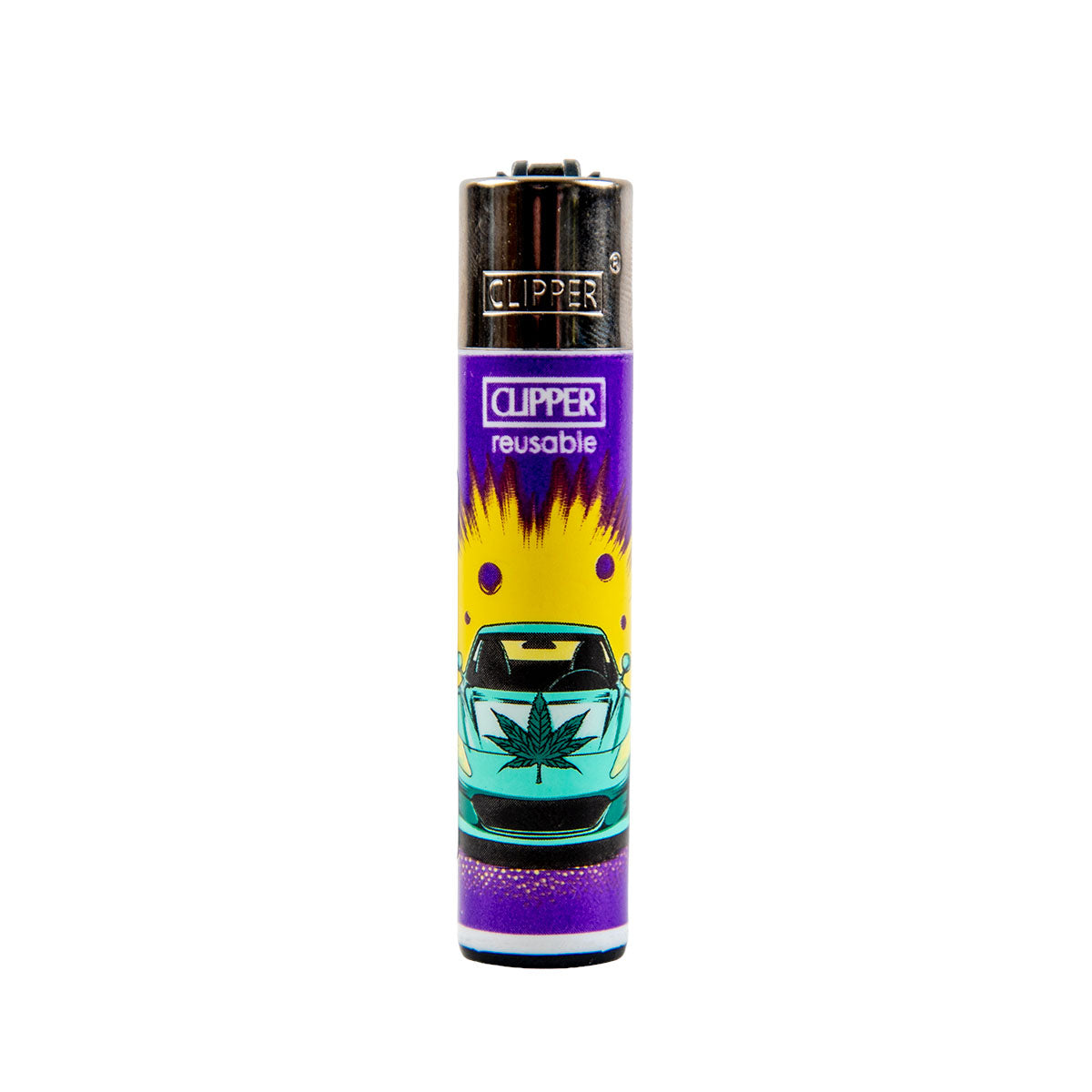 Clipper lighter with a colorful design on a white background