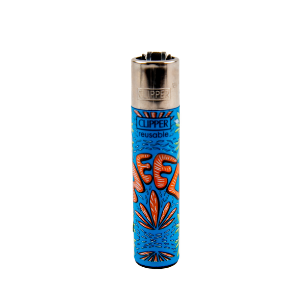 Clipper: Weed Flow LB Lighters - Blue Weed