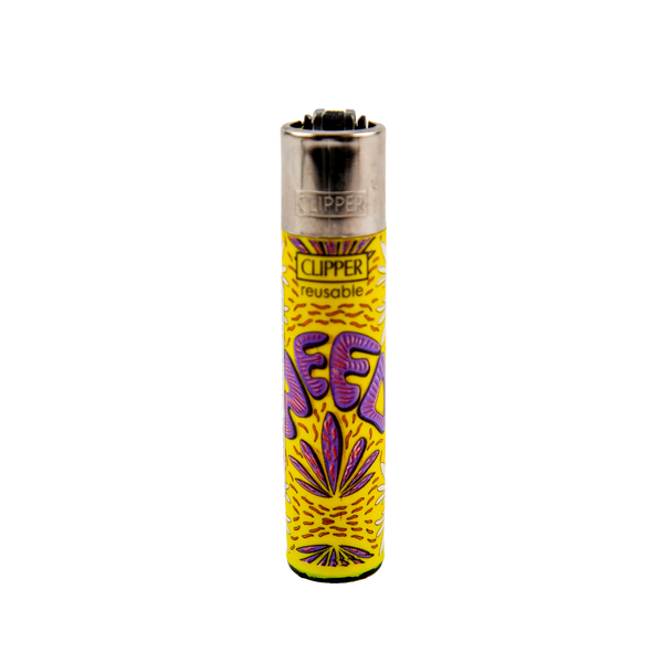 Clipper: Weed Flow LB Lighters - Yellow Weed