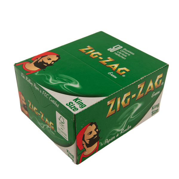 Zig Zag Green Kingsize Papers - 50pcs Full Box