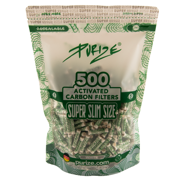Purize White Super Slim Size 5mm Activated Carbon Filter Tips