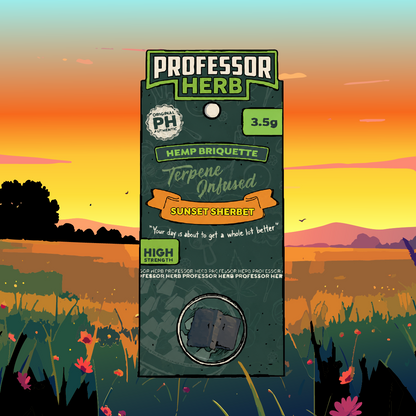 Professor Herb Hemp Briquette Hash (3.5g) - Sunset Sherbet [LIMITED EDITION]