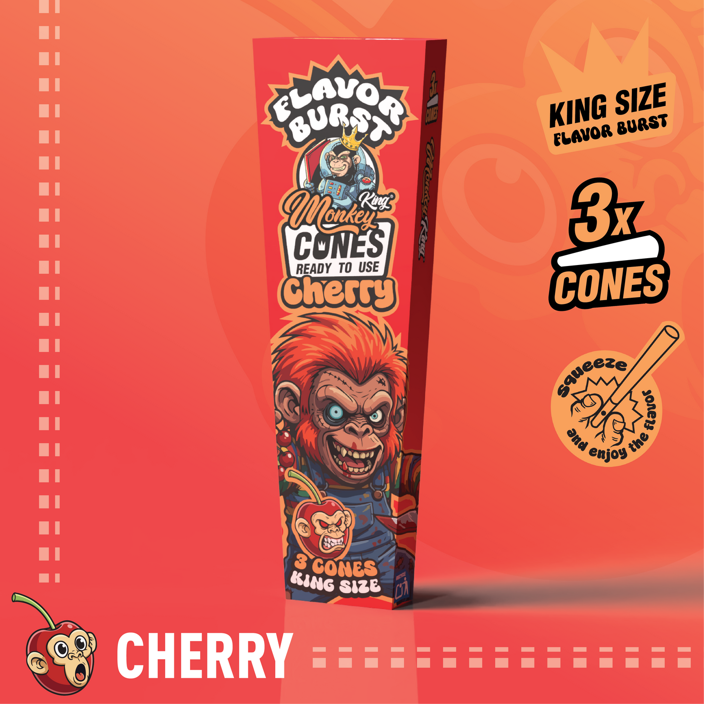 Monkey King King Size Flavor Burst Cones - (3 Pack)