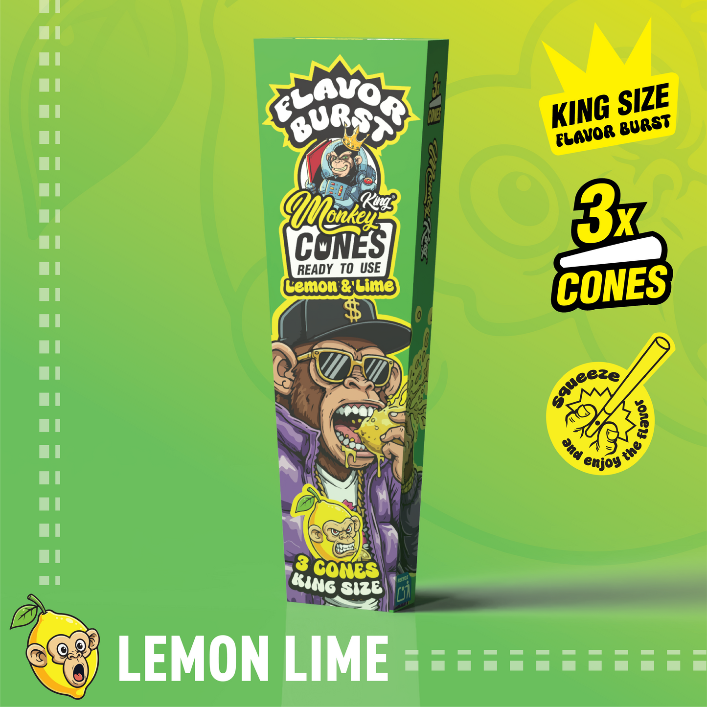 Monkey King King Size Flavor Burst Cones - (3 Pack)