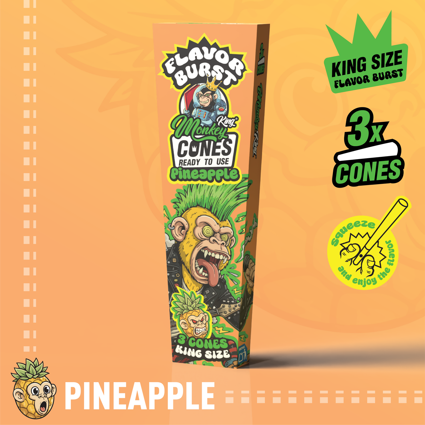 Monkey King King Size Flavor Burst Cones - (3 Pack)