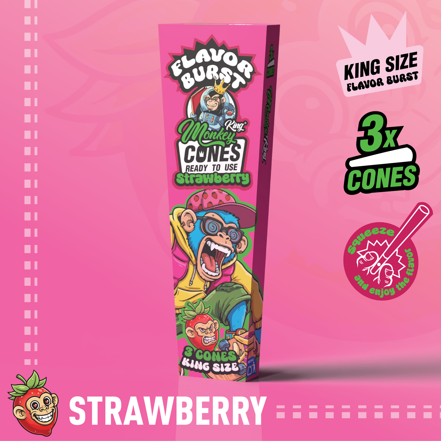 Monkey King King Size Flavor Burst Cones - (3 Pack)