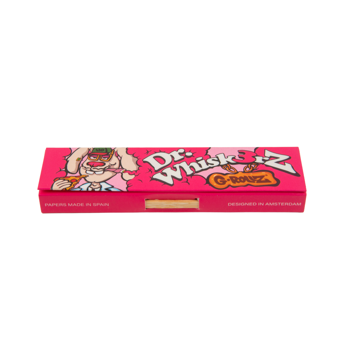 G-Rollz Dr. Whiskerz Pink Rolling Papers, Tips & Poker