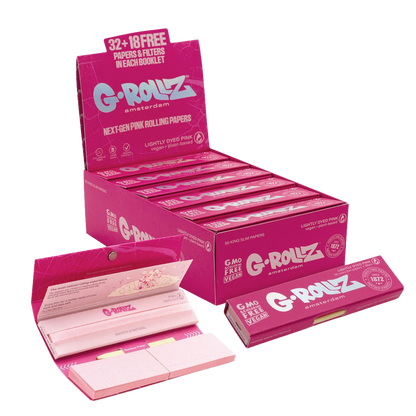G-Rollz Next-Gen Pink Rolling Papers, Tips & Poker