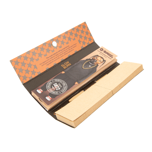 G-Rollz Rap Dog Unbleached King Size Papers + Tips + Poker