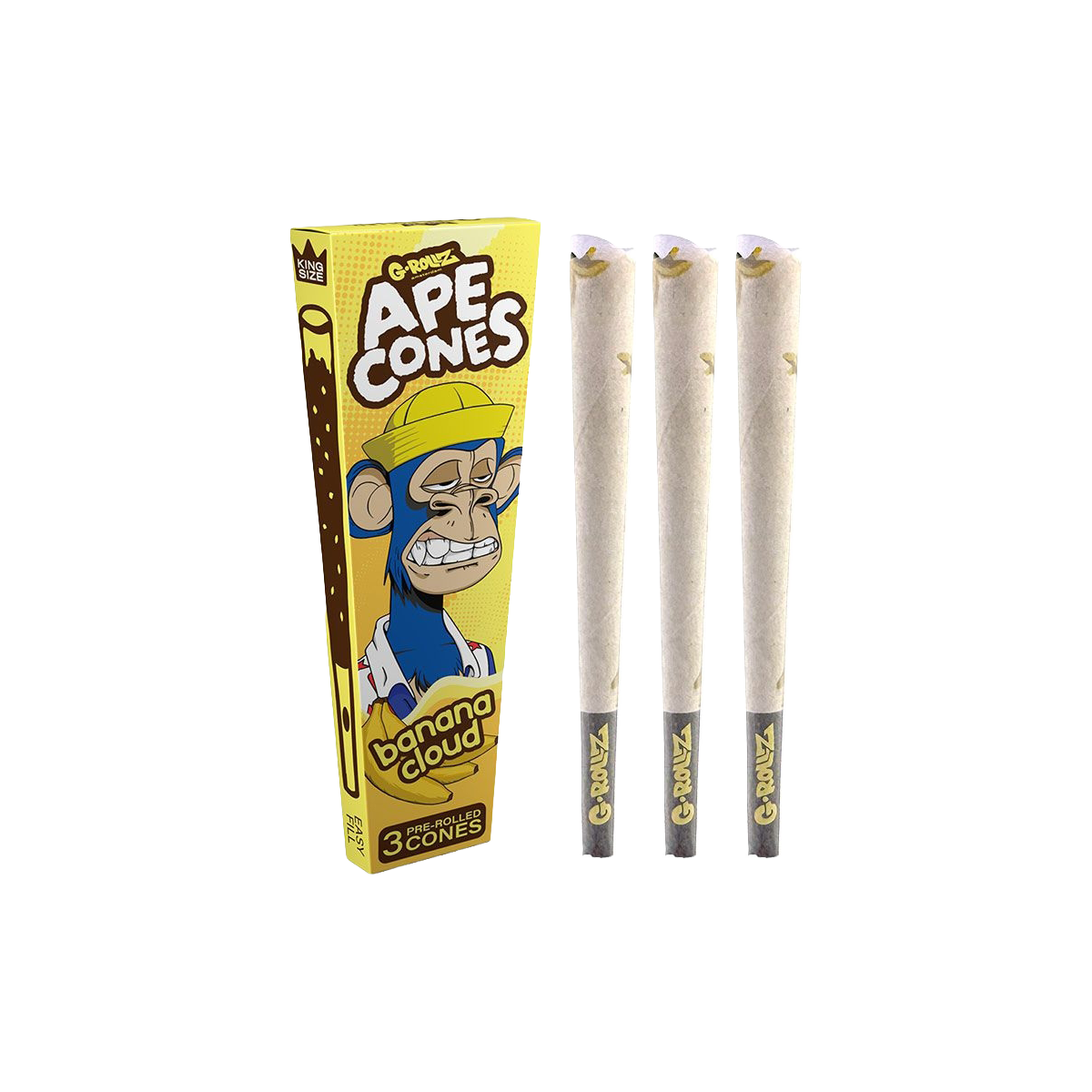 Ape Cones packaging with three cones on a white background