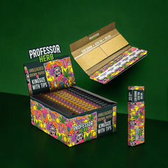 Professor Herb King Size Rolling Papers & Tips - Unbleached Brown Paper