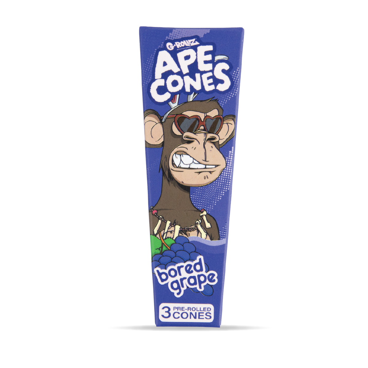 Packaging of Ape Cones with a cartoon monkey on a white background