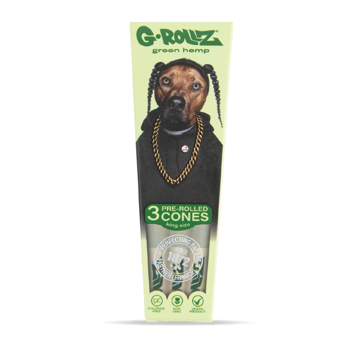 G-Rollz Pets Rock 'Rap' Organic Green Hemp King Size Pre-Rolled Cones 3pcs