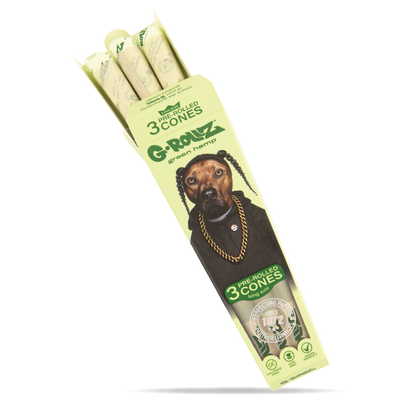G-Rollz Pets Rock 'Rap' Organic Green Hemp King Size Pre-Rolled Cones 3pcs