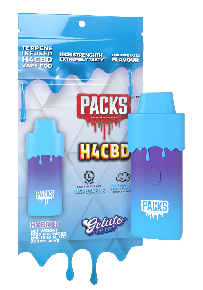 Packs by Packwoods H4CBD Disposable Vape 2ml/1000mg - Gelato Freeze