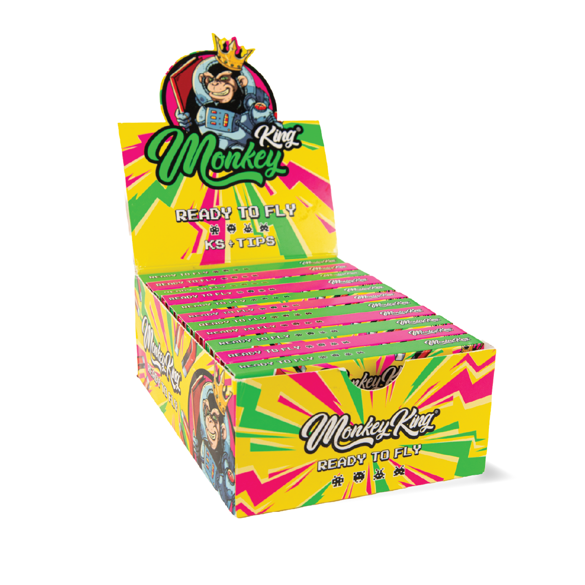 Monkey King Rolling Papers & Tips: Ready To Fly - King Size Unbleached