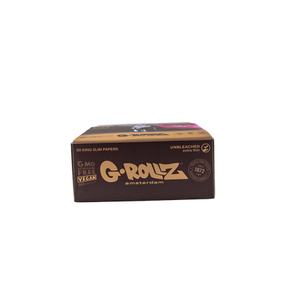 G-Rollz Rolling Papers, Tips & Poker: Unbleached Extra Thin - King Size