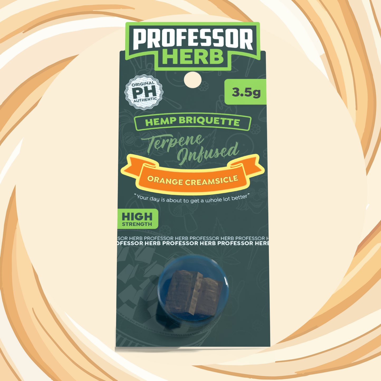 Professor Herb Hemp Briquette Hash (3.5g) - Orange Creamsicle [LIMITED EDITION]