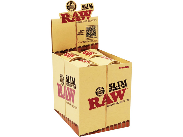 RAW Pre-Rolled Slim Tips - 20pcs Full Box