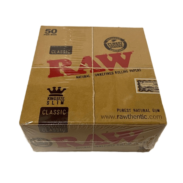 RAW Classic King Size Slim Rolling Papers - 50pcs Full Box