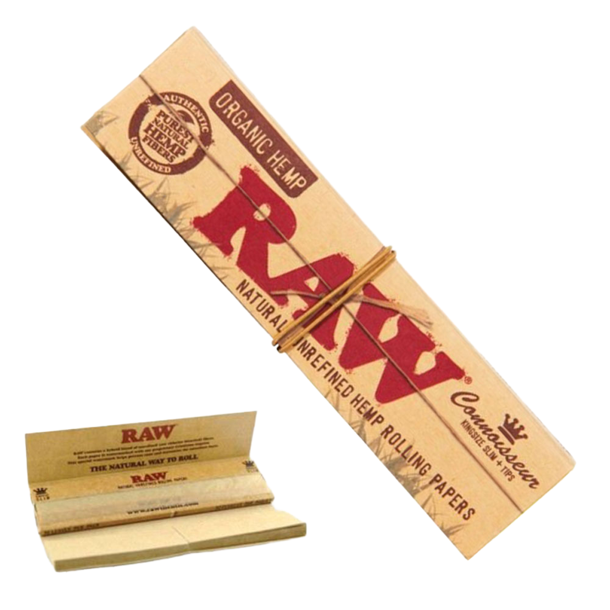 RAW Connoisseur Organic Hemp Rolling Papers & Tips