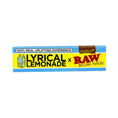 Lyrical Lemonade x Raw Rolling Papers packaging on a white background