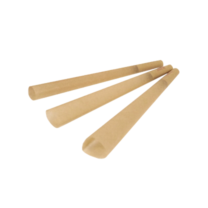 Three wooden drumsticks on a white background