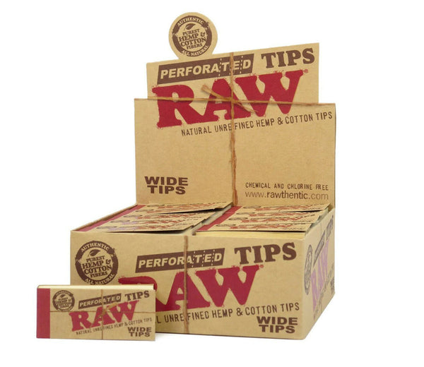 RAW Perforated Classic Wide Tips - 50pcs Full Box