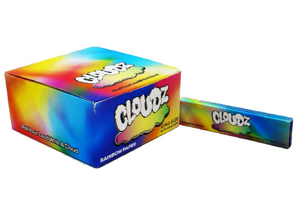 Cloudz King Size Rolling Papers with Side Lock - Rainbow (26pcs Full Box)