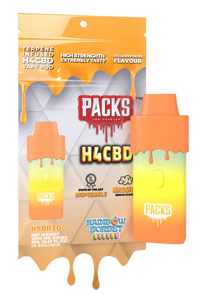 Packs by Packwoods H4CBD Disposable Vape 2ml/1000mg - Rainbow Sorbet