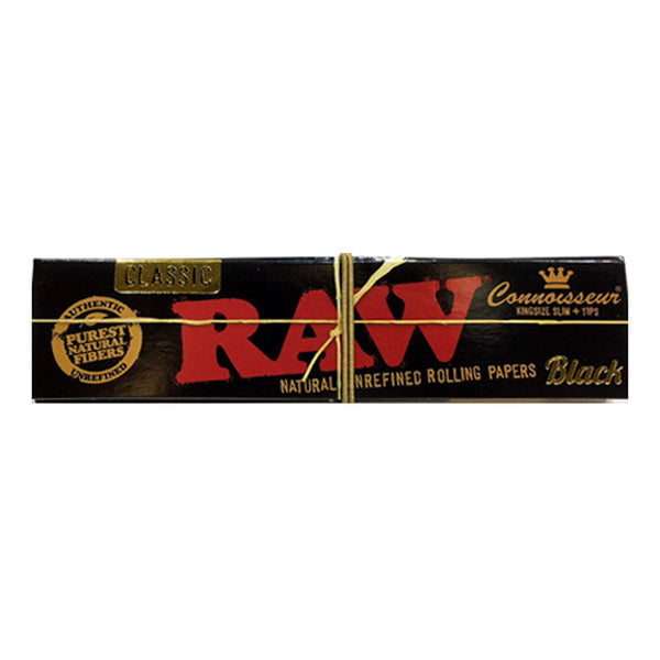 RAW Connoisseur Black Classic Rolling Papers & Tips