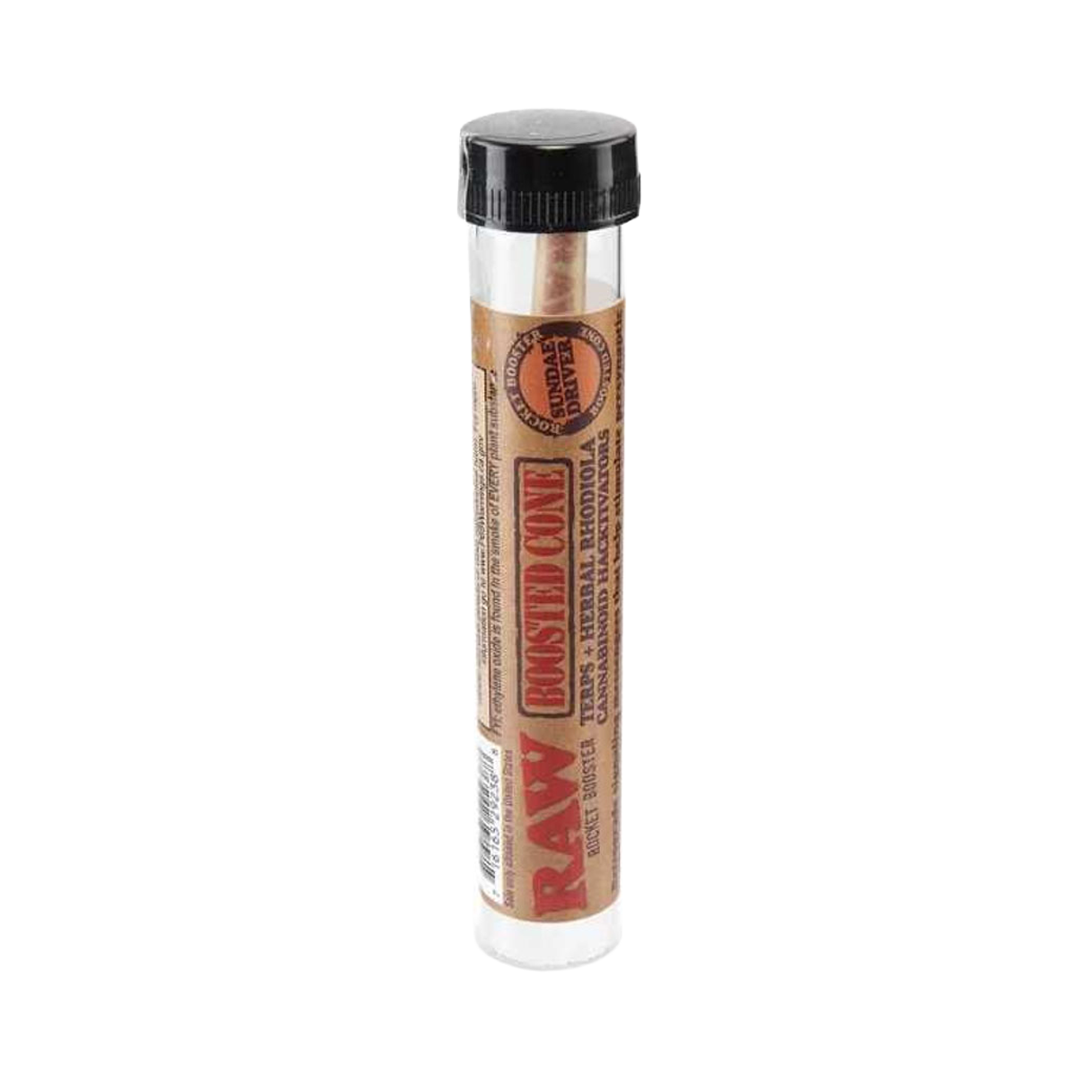 Tube of RAW roasted gold rolling paper on a white background