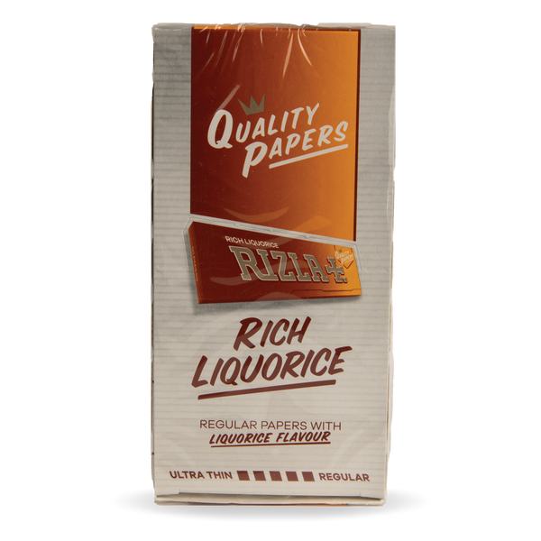 RIZLA Flavoured Rolling Papers: Rich Liquorice - Regular - 50pcs Full Box