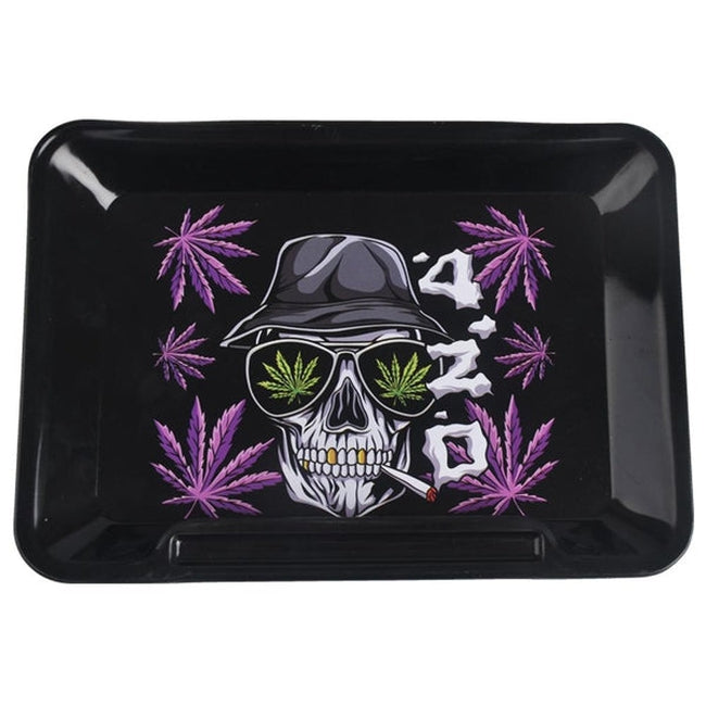 Wise Skies '420 Skull' Small Rolling Tray-Wise Skies professor herb