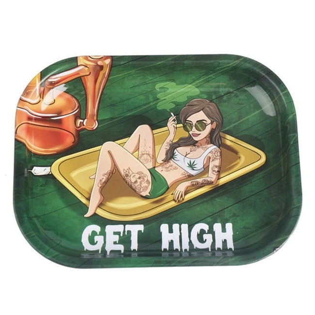 Wise Skies 'Get High' Small Rolling Tray-Wise Skies Professor Herb