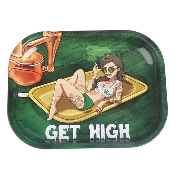 Wise Skies 'Get High' Small Rolling Tray