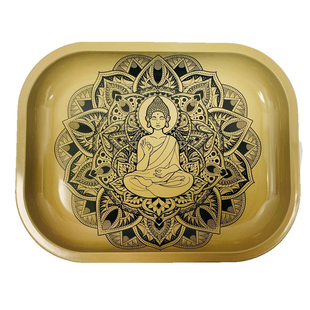 Gold tray with Buddha design