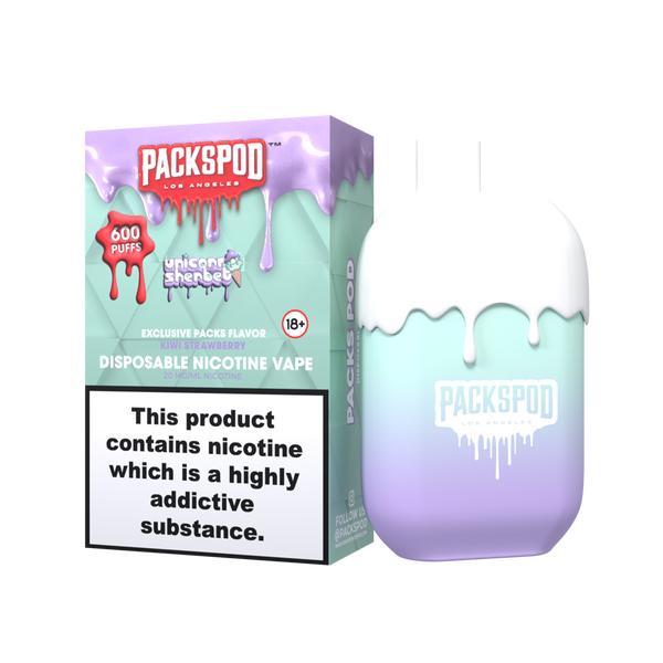 Packspod by Packwoods Nicotine Disposable Vape 2ml/20mg - Unicorn Sorbet