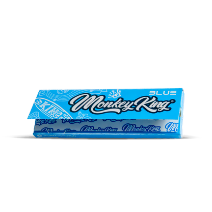 Blue packaging of Monkey King rolling paper on a white background