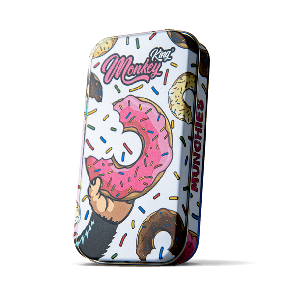 Monkey King Metal Tobacco Tins: Munchies Ed. - White