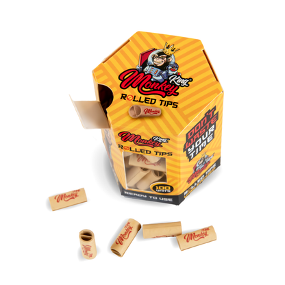 Monkey King Pre-Rolled Filter Tips: Unbleached